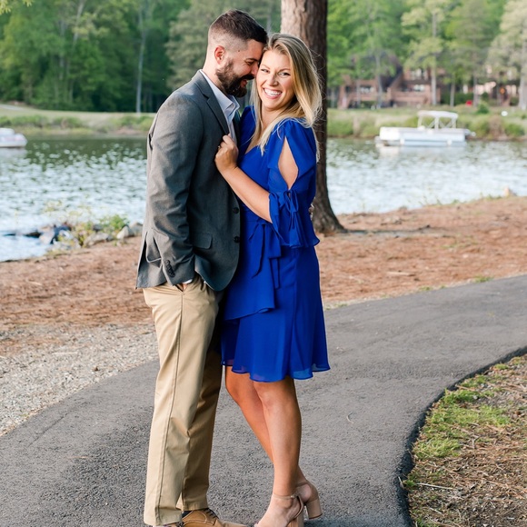 Dkny Dresses & Skirts - Royal Blue Cold Shoulder Cocktail Dress - Size 12, DKNY